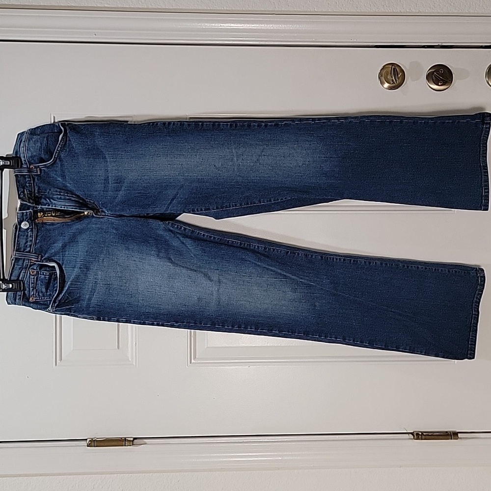 Vintage Lucky Brand Straight Leg Jeans Distressed Washed Denim Made in USA 33x33